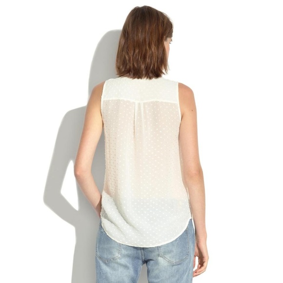 Madewell Natural Silk Cream Pintuck Pleated Tank - Picture 3 of 6